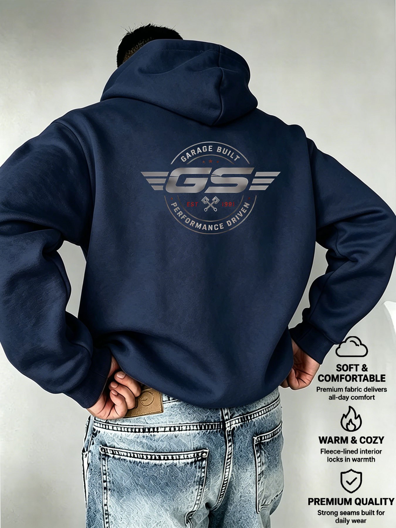Street Fashion Culture - Men's street fashion hip-hop hooded sweatshirt,