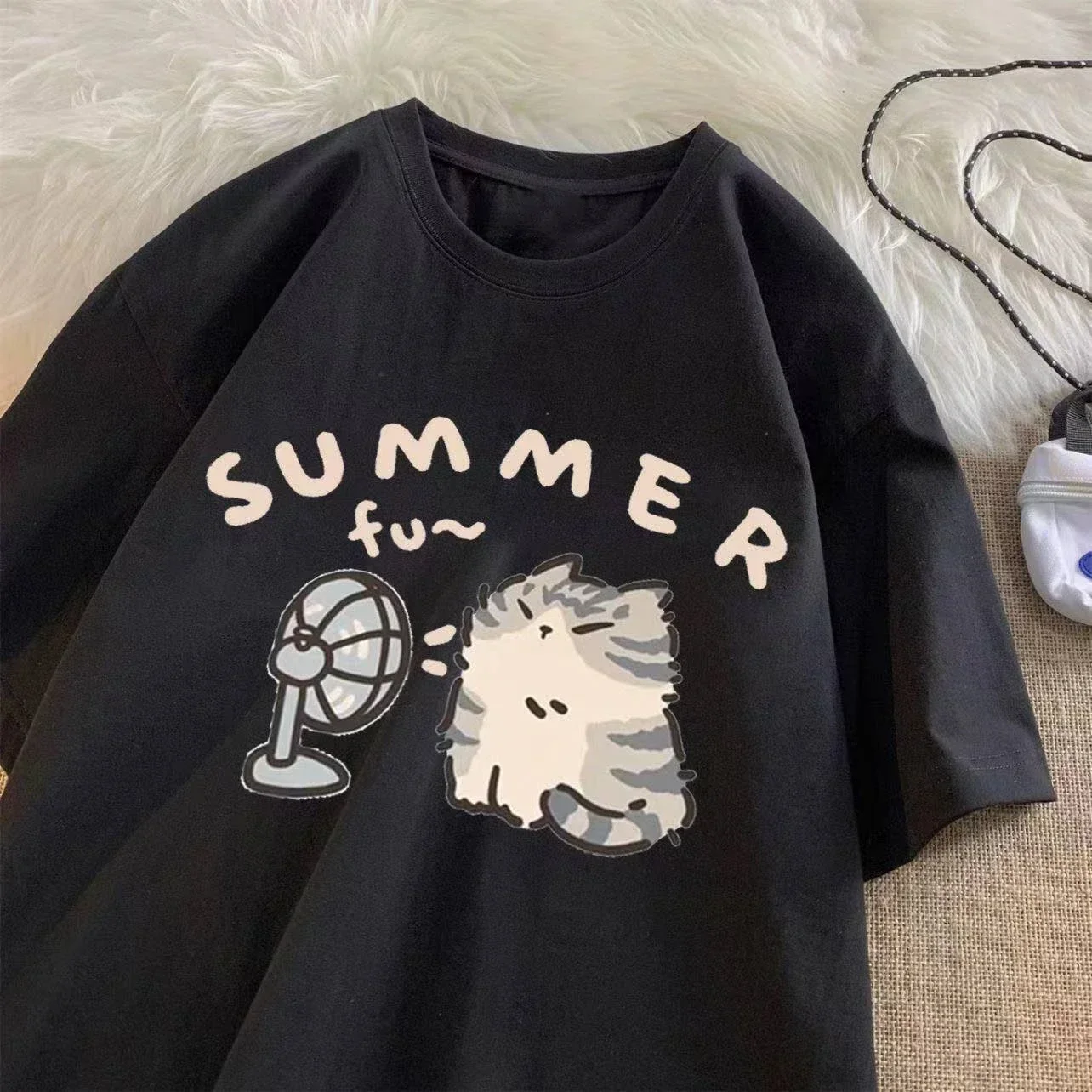 Korean T-shirt for Women Print - Street Fashion Couple 评论和价格