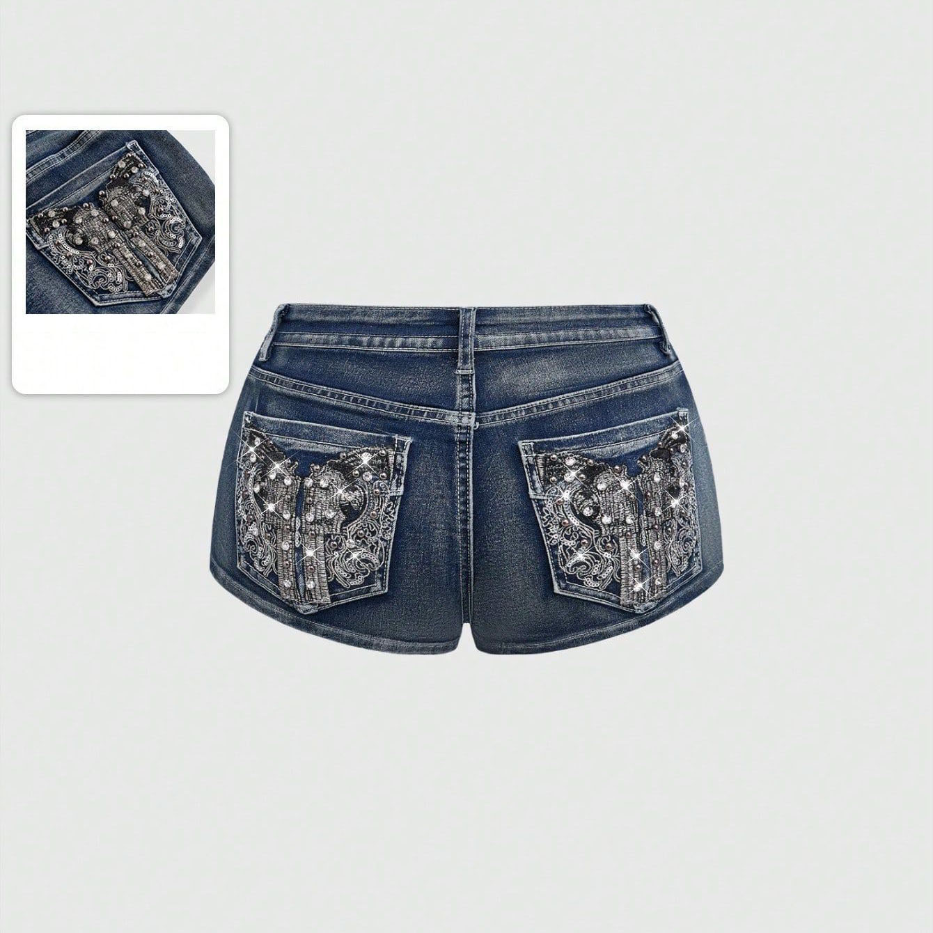 Summer Rhinestone Embroidered  - Street Fashion American 评论和价格