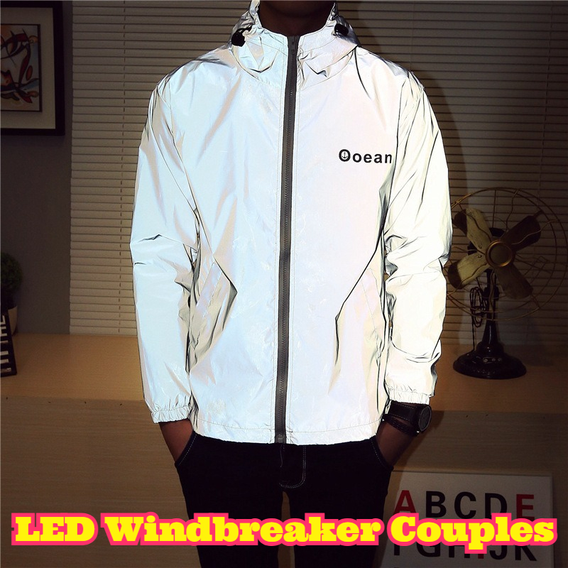 LED Light Up Windbreaker Coupl - Reflective Jacket Running 评论和价格