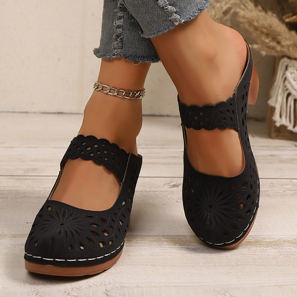 Women Hollow Cutout Mules Chun - Street Fashion Dress 评论和价格