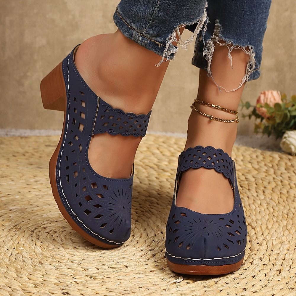 Women Hollow Cutout Mules Chun - Street Fashion Dress 评论和价格