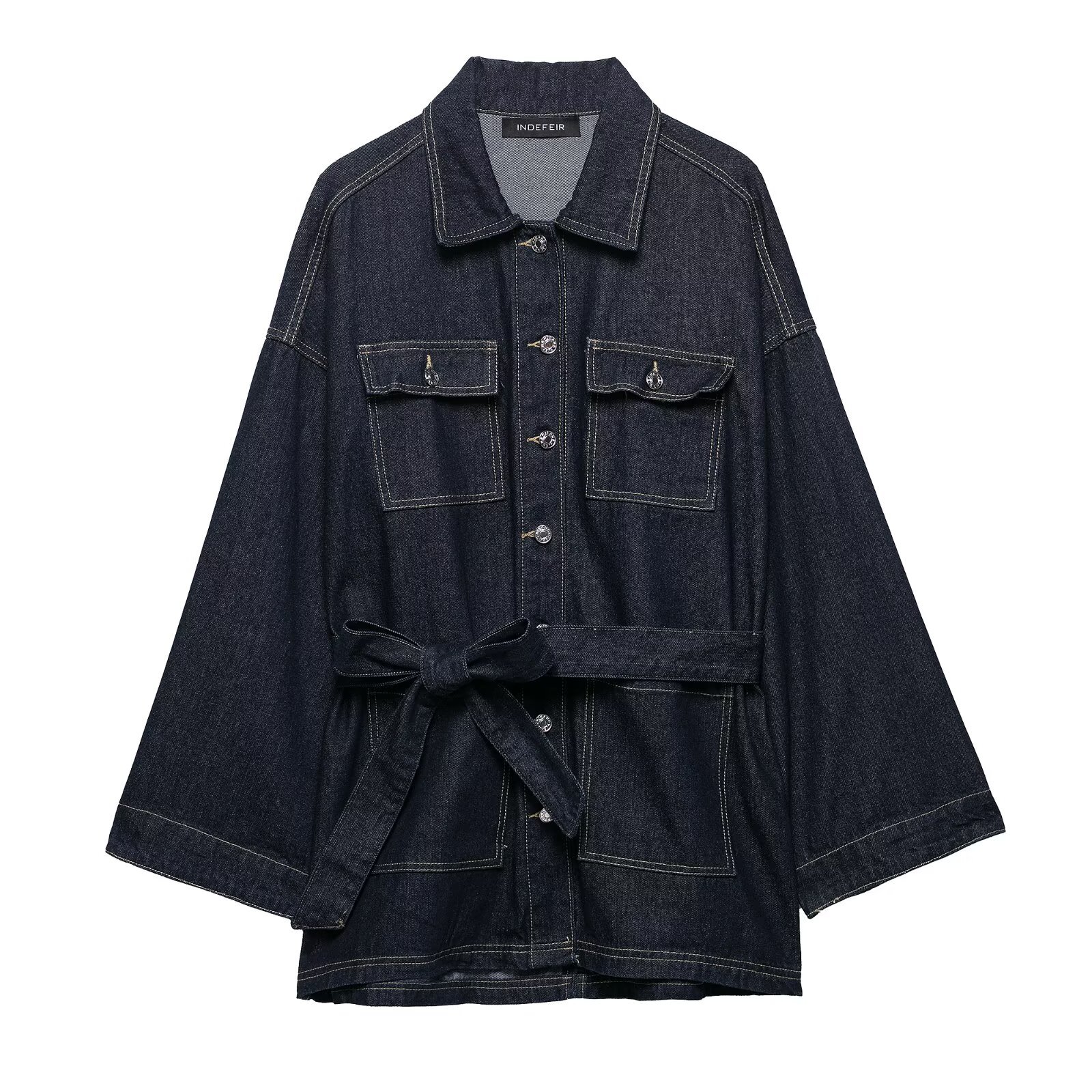 Women's Denim Jacket Solid Col - Street Fashion Winter 2025 评论和价格
