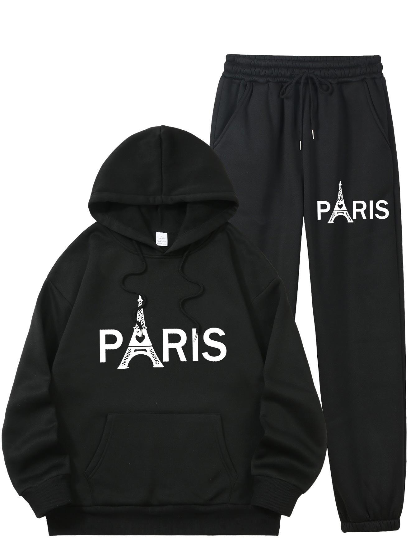 Ladies Paris Eiffel Tower Prin - Street Fashion Outfit For Men 评论和价格