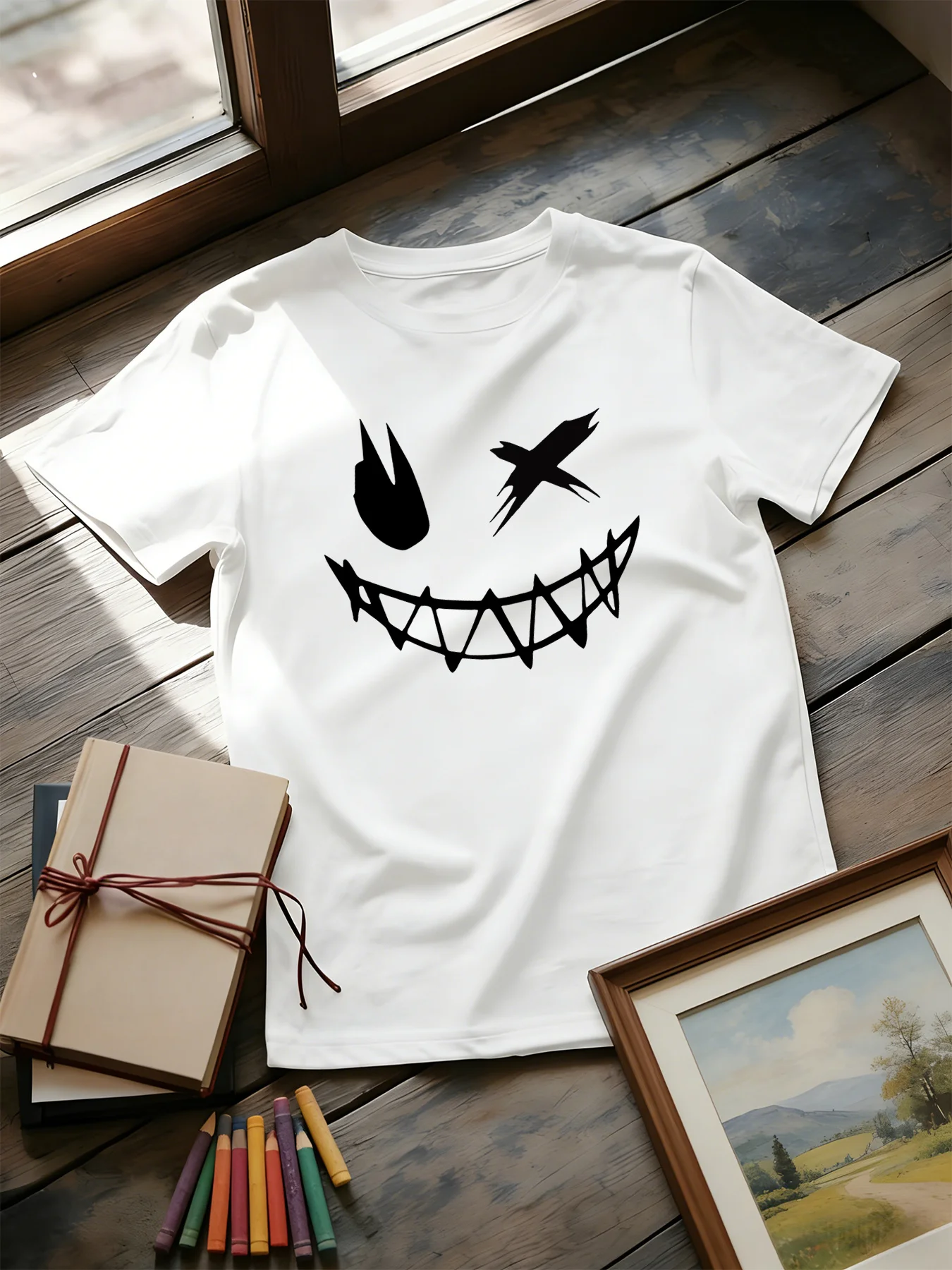 Dark Devil Smiling Face Fashio - Street Fashion Culture 评论和价格