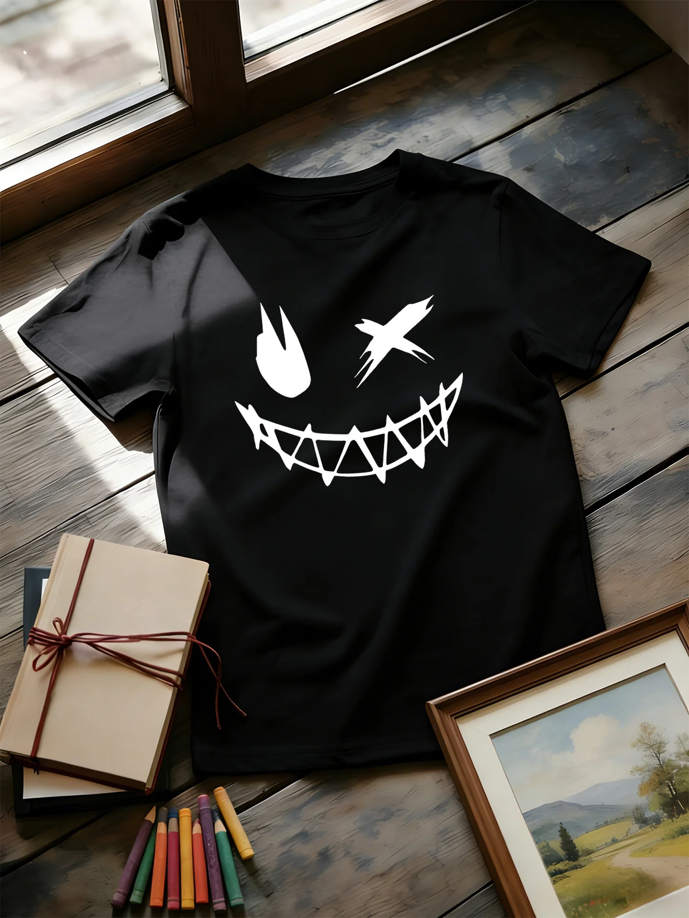 Dark Devil Smiling Face Fashio - Street Fashion Culture 评论和价格