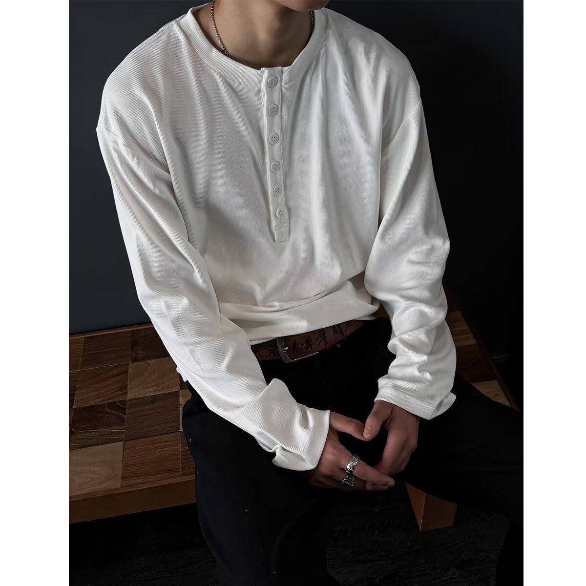 Men's Cleanfit Waffle Henley S - Street Fashion Hong Kong 评论和价格