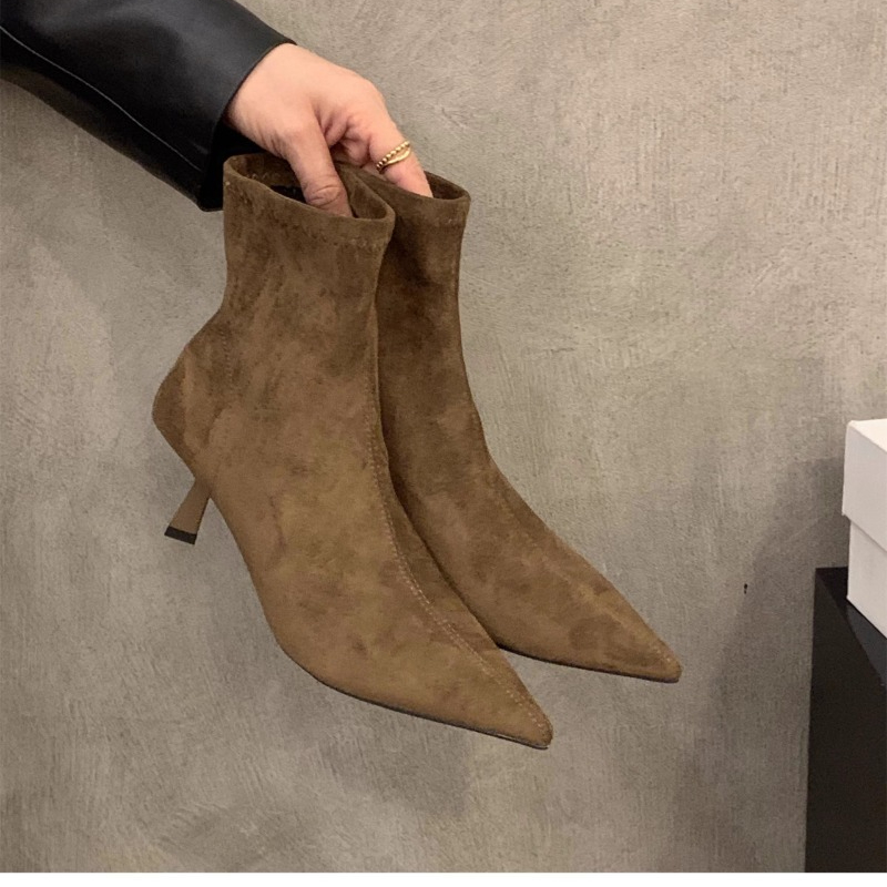 Women's Suede Stretch Ankle Bo - Street Fashion Dress 评论和价格