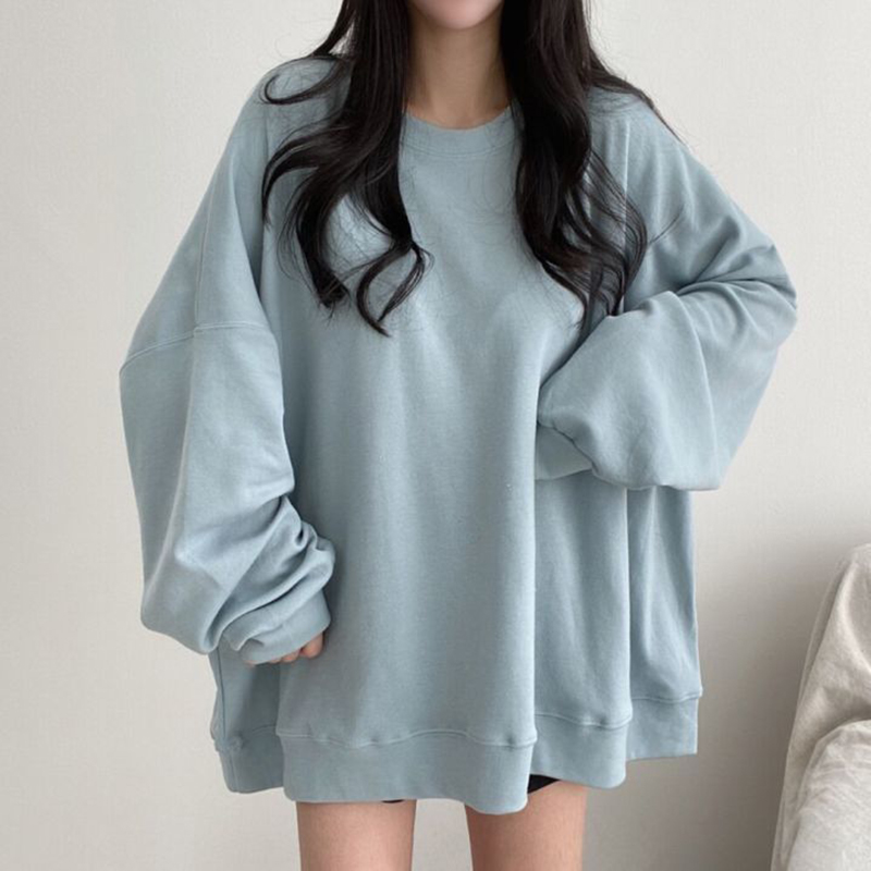 Solid Color Long Sleeve Women  - Street Fashion Couple 评论和价格