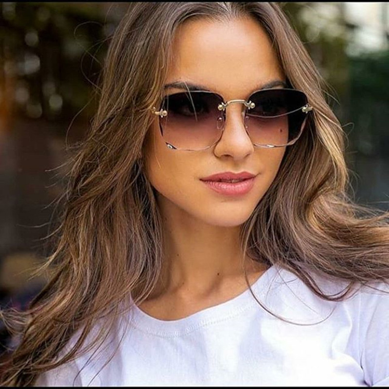 1/3PCS New Rimless Women's Sun - Street Fashion Brands 评论和价格