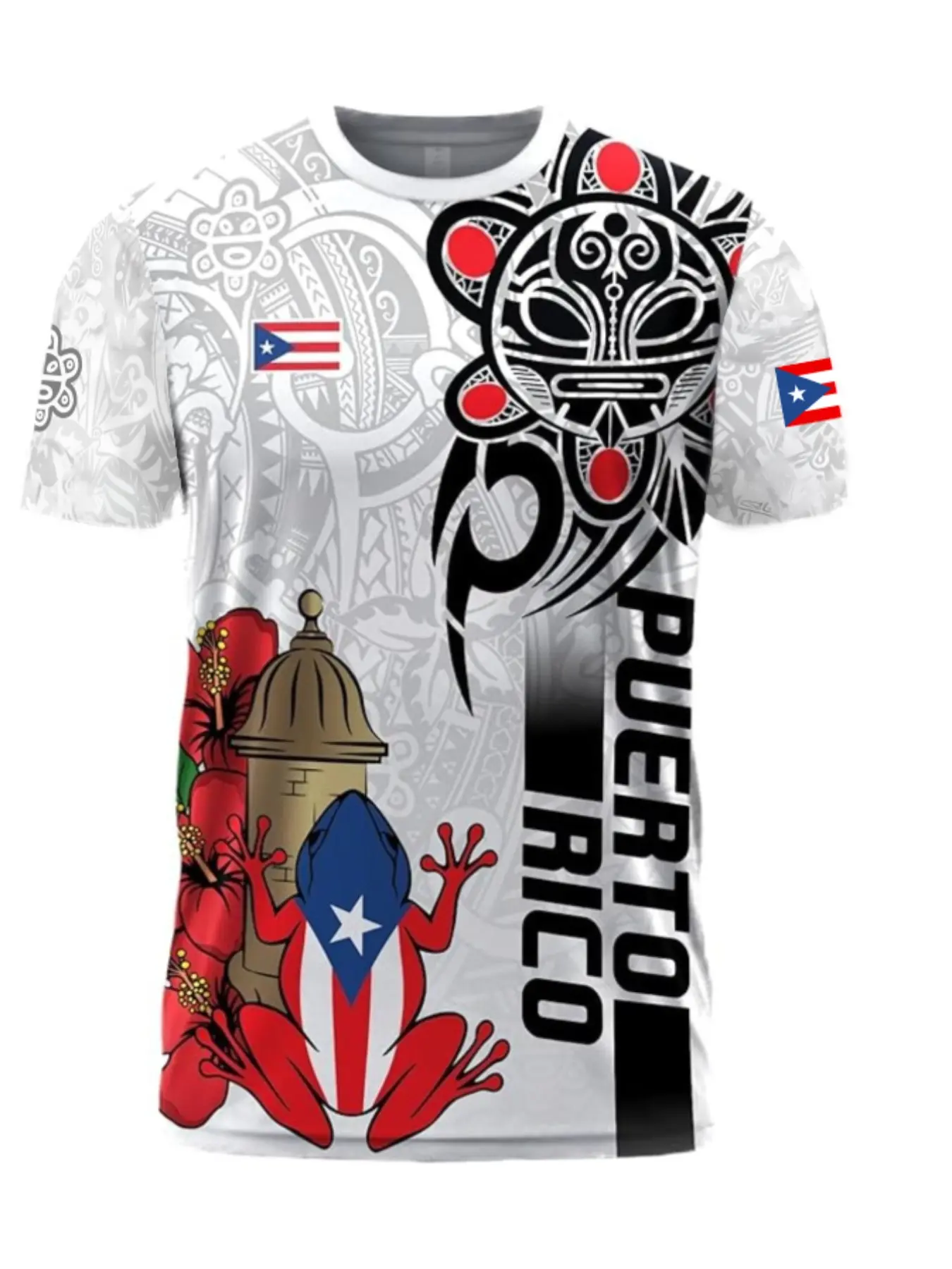 Men's Puerto Rican Pattern T-S - Street Fashion Culture 评论和价格