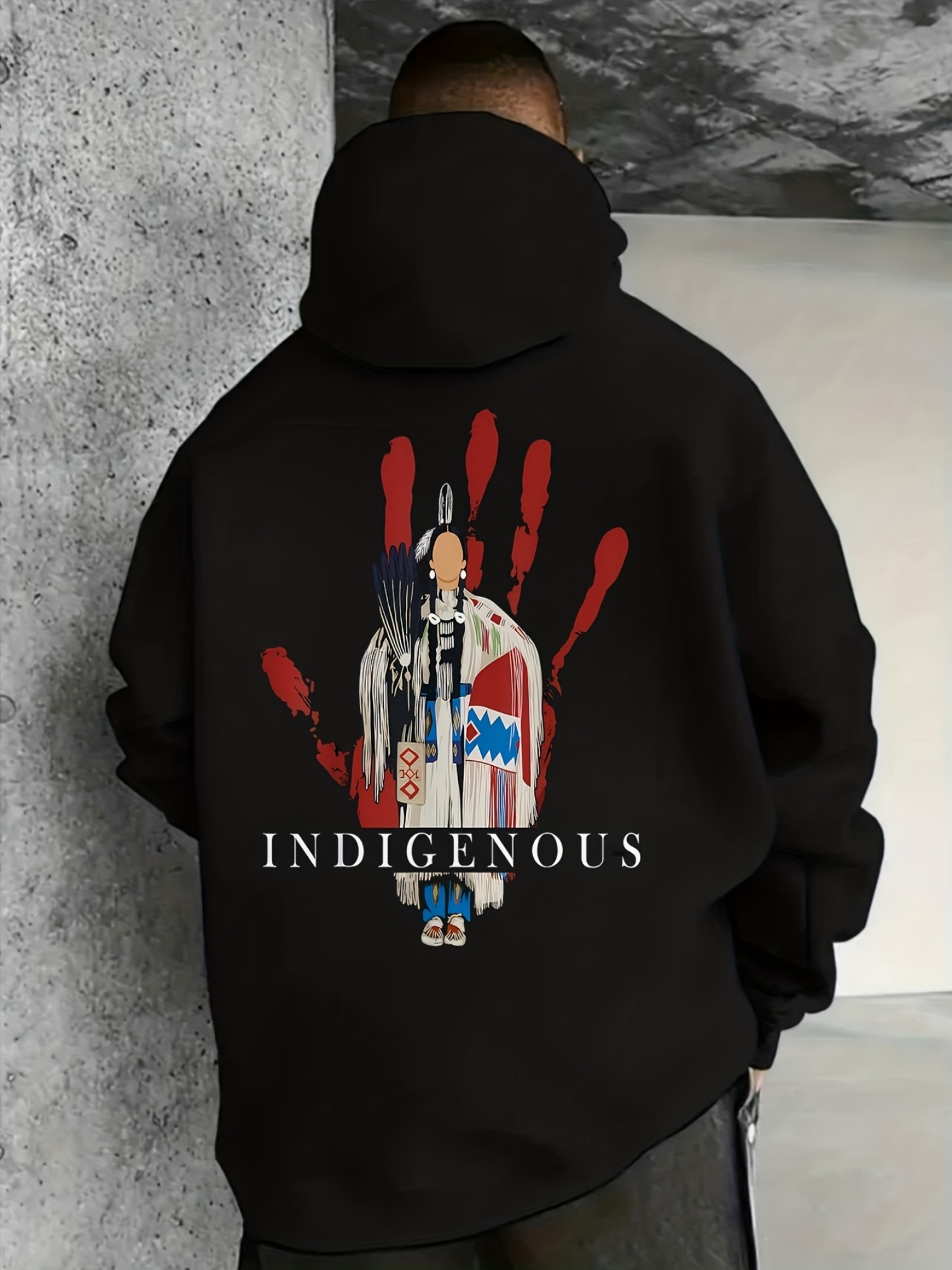 Men's hooded sweatshirt with i - Street Fashion Culture 评论和价格