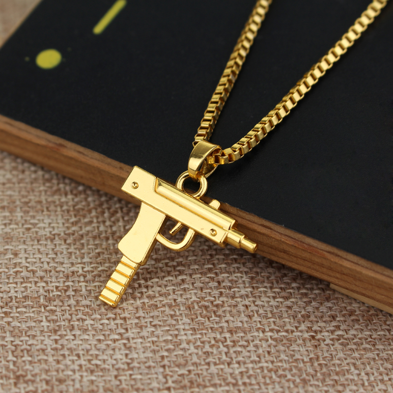 Trendy Uzi Gun Shaped Pendant  - Street Fashion Jewelry 评论和价格