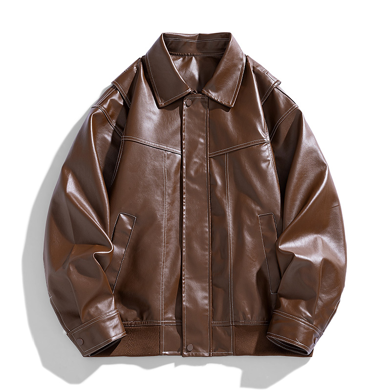 American Retro PU Leather Red  - Street Fashion Couple 评论和价格