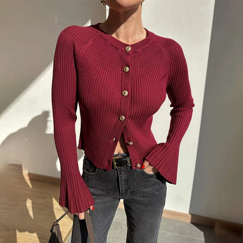 Long Sleeve Knitted Cardigan F - Street Fashion Winter 2025 评论和价格